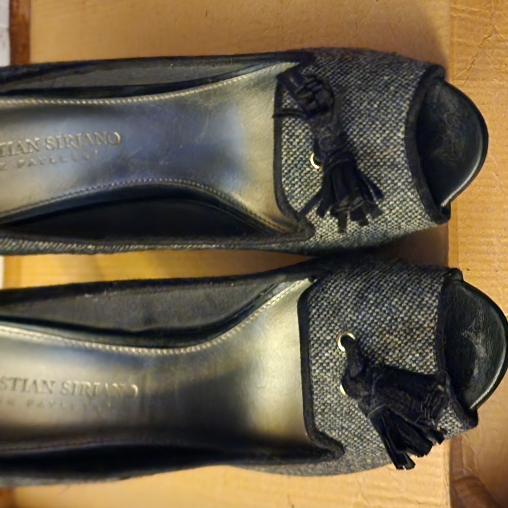 Christian Siriano Women's Black Peep Toe Shoes